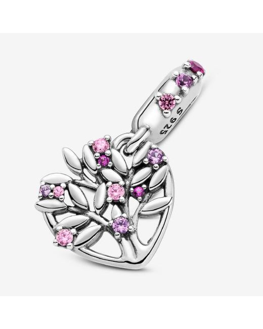 Pandora White Heart Family Tree Dangle Charm