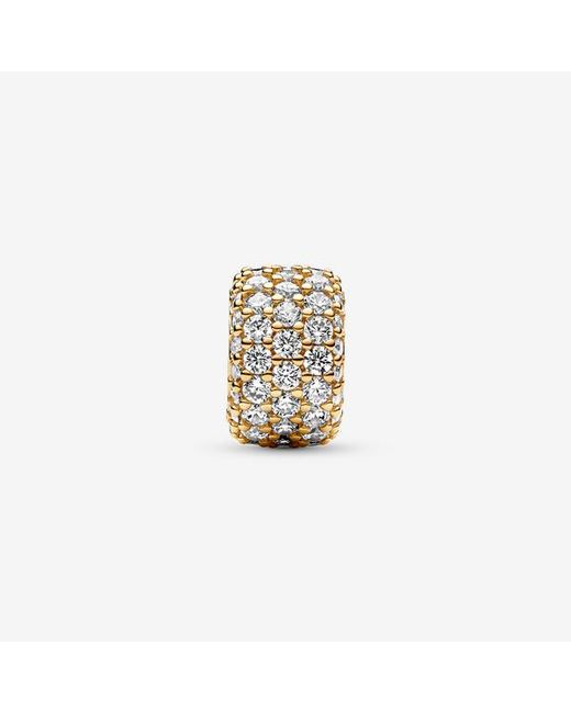 Pandora White Sparkling Pavé Triple-Row Charm