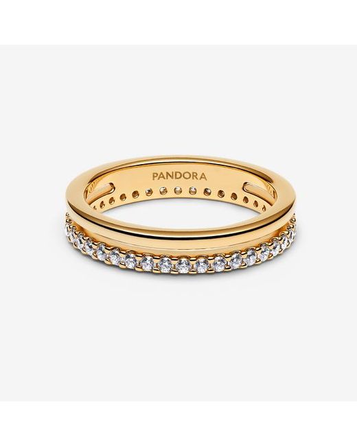 Pandora Metallic Double Band Ring
