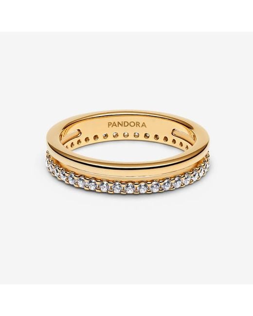 Pandora Metallic Double Band Ring