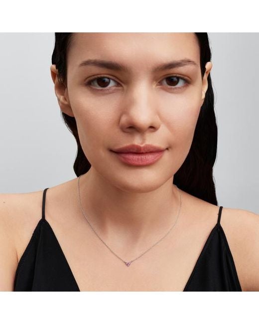 Pandora Metallic Triple Stone Heart Collier Necklace