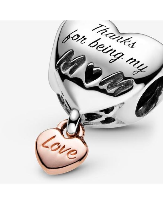 Pandora Black Love You Mum Heart Charm