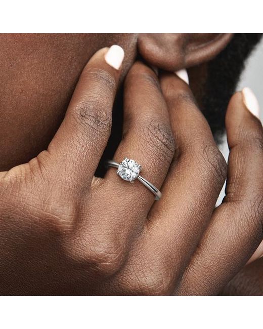 Pandora Metallic Sparkling Solitaire Ring