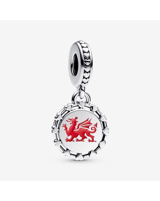 Pandora White Engravable Welsh Dragon Dangle Charm