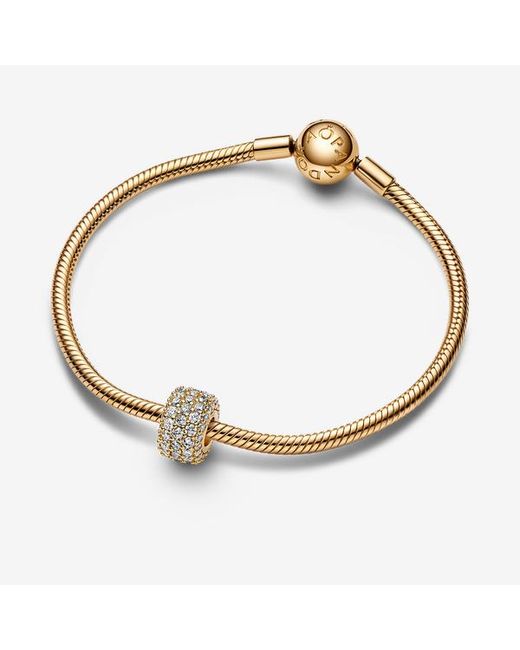 Pandora White Sparkling Pavé Triple-Row Charm