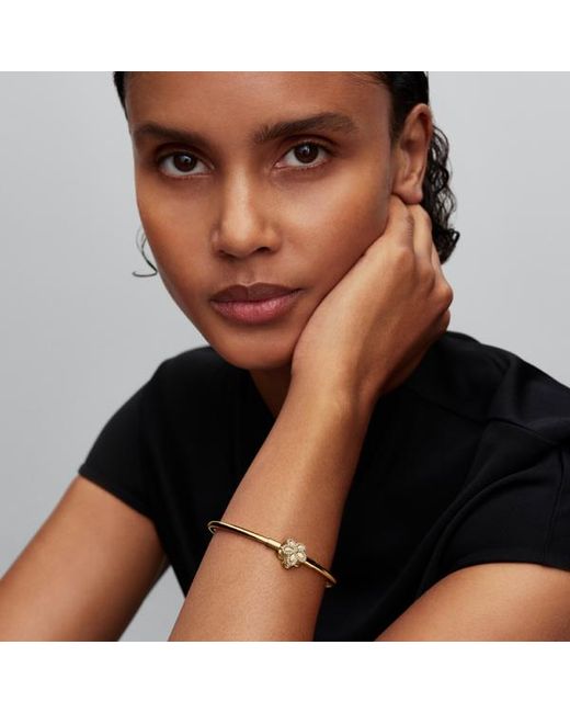 Pandora Metallic Pavé Flower Bangle