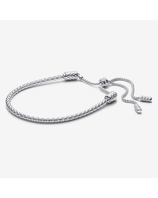Pandora White Moments Studded Chain Slider Bracelet