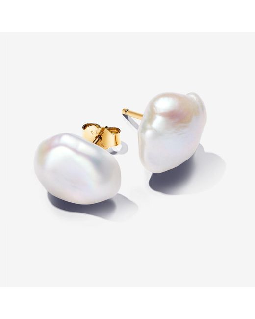 Pandora Metallic Baroque Treated Freshwater Cultured Pearl Stud Earrings