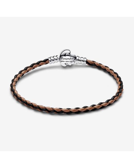 Pandora Brown Disney The Lion King Clasp Moments Braided Leather Bracelet