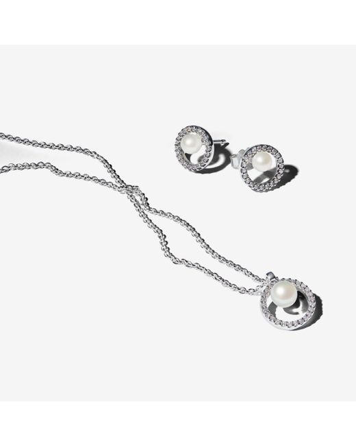 Pandora White Treated Freshwater Cultured Pearl & Pavé Gift Set