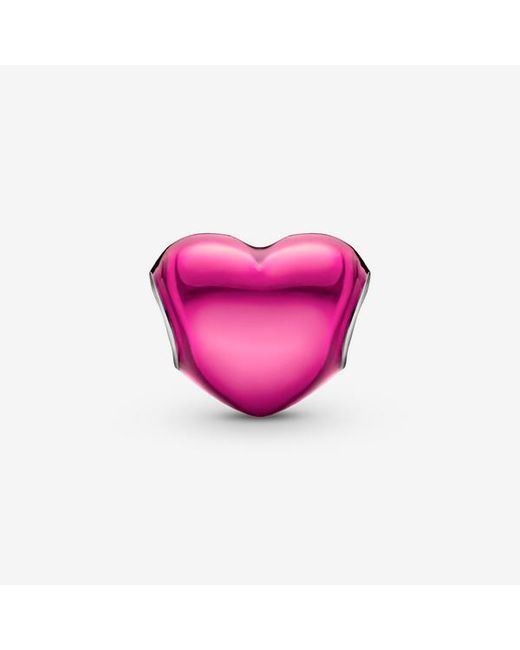 Pandora Pink Metallic Heart Charm