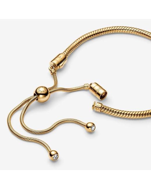 PANDORA Snake Chain Slider Bracelet in Metallic | Lyst UK