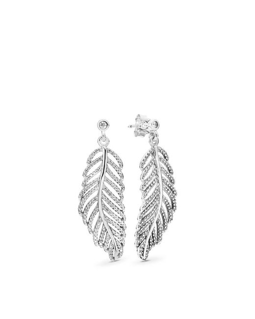 PANDORA Light As A Feather Earrings | Lyst