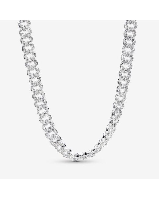 Pandora Metallic Pavé Cuban Chain Necklace