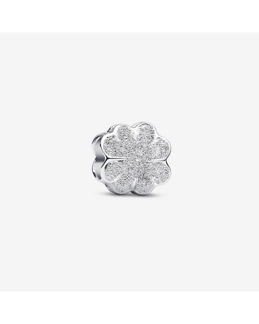 Pandora White Textured Clover Mini Charm