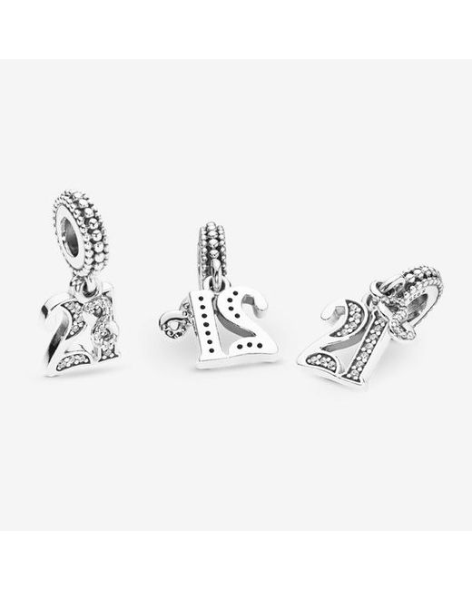 Pandora Black 21St Celebration Dangle Charm