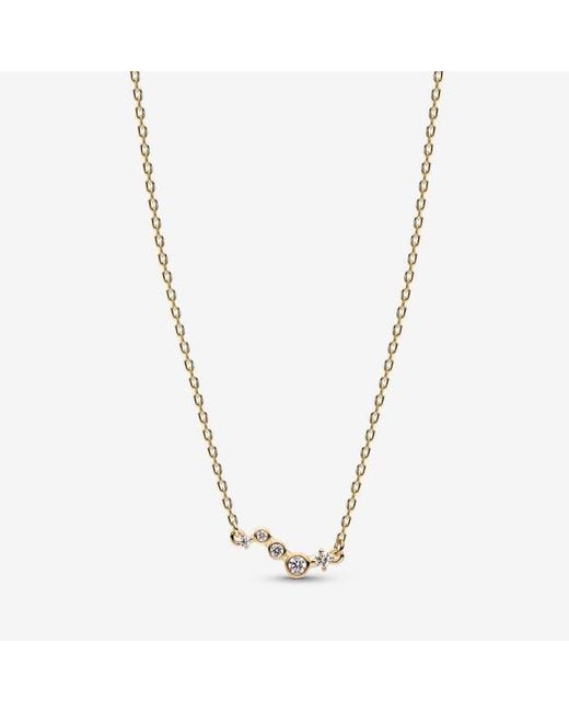 Pandora Metallic Era Lab-Grown Diamond Droplet Bar Necklace