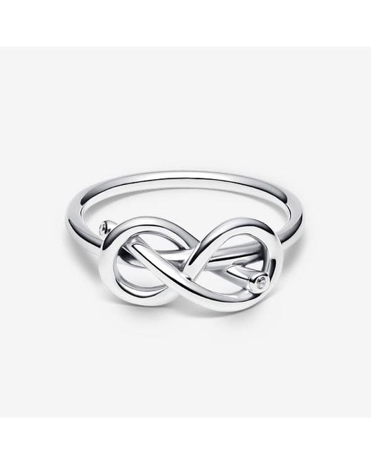 Pandora White Infinity Knot Ring