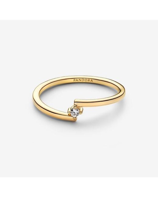 Pandora Metallic Split Solitaire Ring