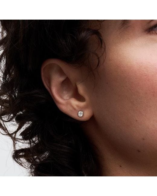Pandora Metallic Era Bezel Sterling Lab-Grown Diamond Earrings