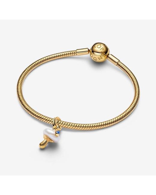 Pandora Metallic Treated Freshwater Cultured Baroque Pearl Mushroom Dangle Charm