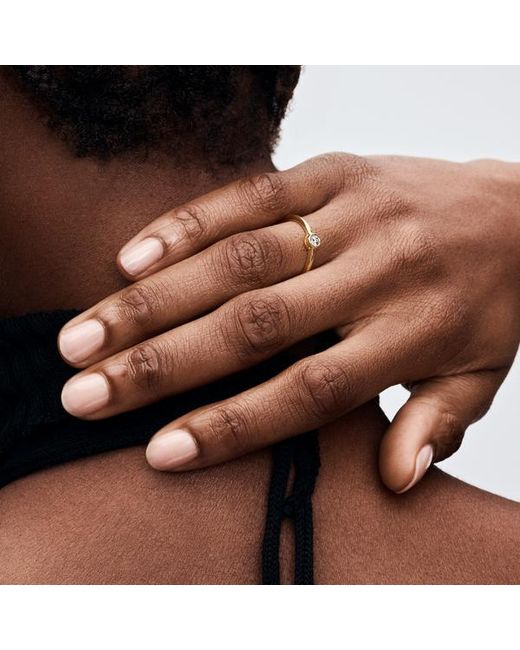 Pandora Metallic Era Bezel 14K Lab-Grown Diamond Ring
