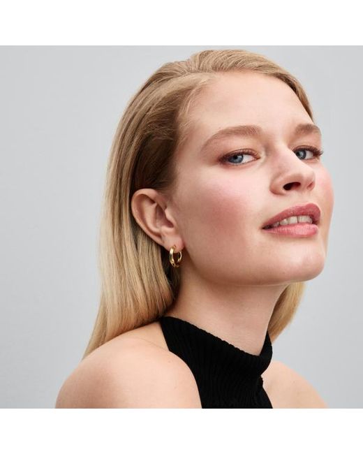 Pandora Metallic Twisted Hoop Earrings