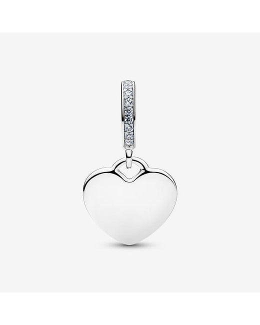Pandora Metallic Engravable Scotland Heart Dangle Charm