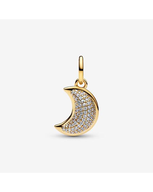 Pandora Blue Sparkling Crescent Moon Dangle Charm