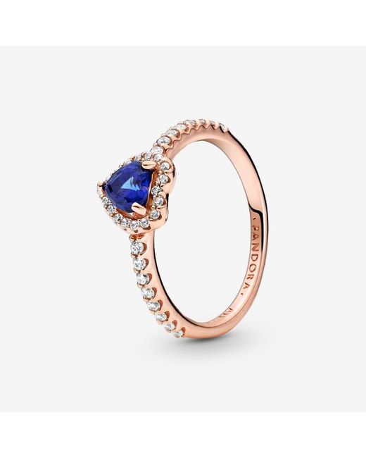Pandora Sparkling Blue Elevated Heart Ring