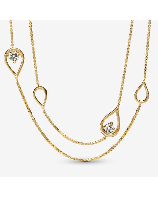 Pandora Metallic Infinite 14K Lab-Grown Diamond Long Pendant Necklace