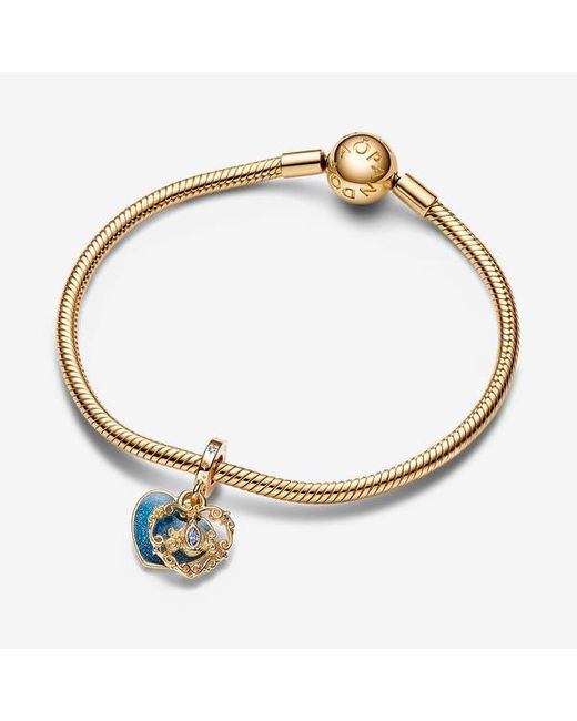 Pandora Metallic Disney Cinderella's Carriage & Heart Double Dangle Charm