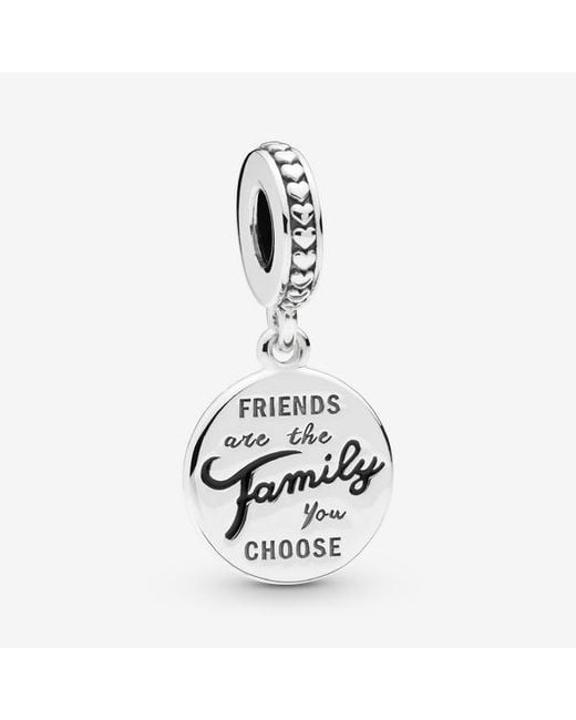 Pandora White Friends Are Family Dangle Charm