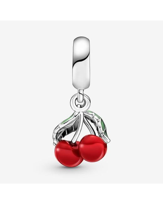 Pandora Red Asymmetrical Cherry Fruit Dangle Charm