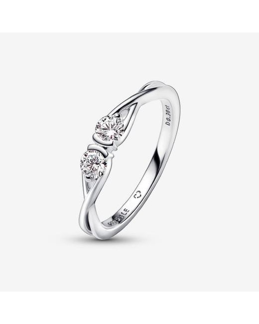 Pandora Metallic Infinite Sterling Double Facing Lab-Grown Diamond Ring