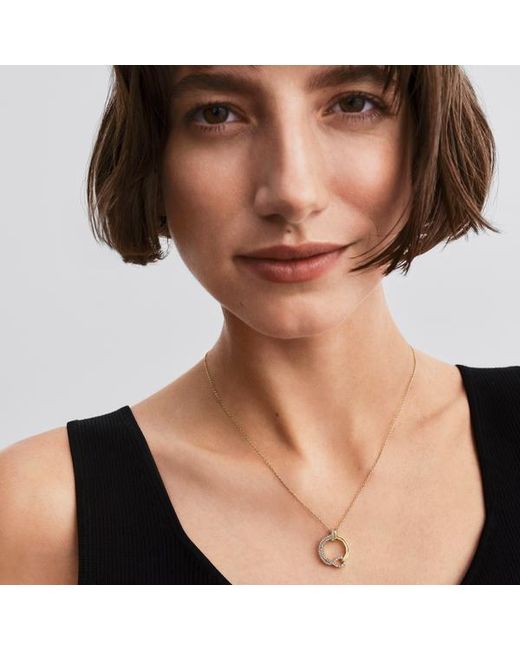 Pandora Metallic Infinite Lab-Grown Diamond Pavé Circle Pendant Necklace
