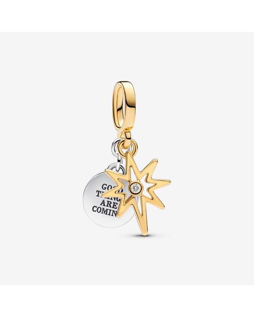 Pandora Metallic Engravable North Star Lab-Grown Diamond Dangle Charm