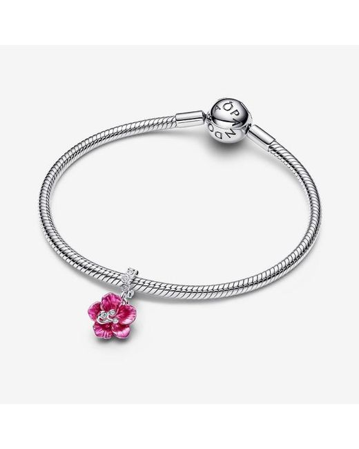 Pandora Pink Hibiscus Dangle Charm