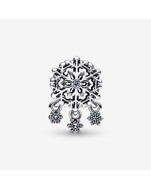Pandora White Icy Snowflake Drop Charm