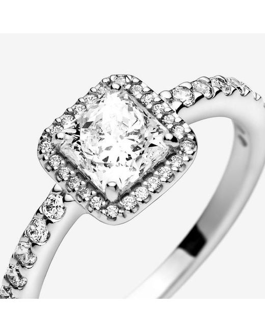 Pandora Metallic Square Sparkle Halo Ring