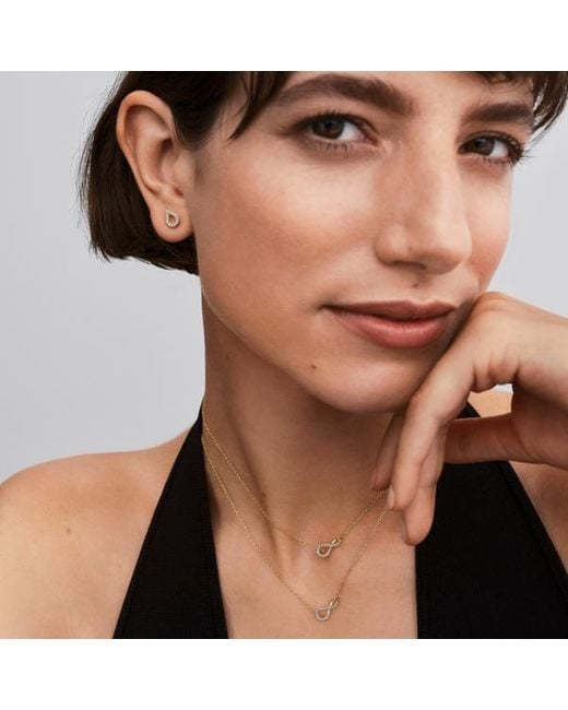 Pandora Metallic Infinite Lab-Grown Diamond Pavé Stud Earrings