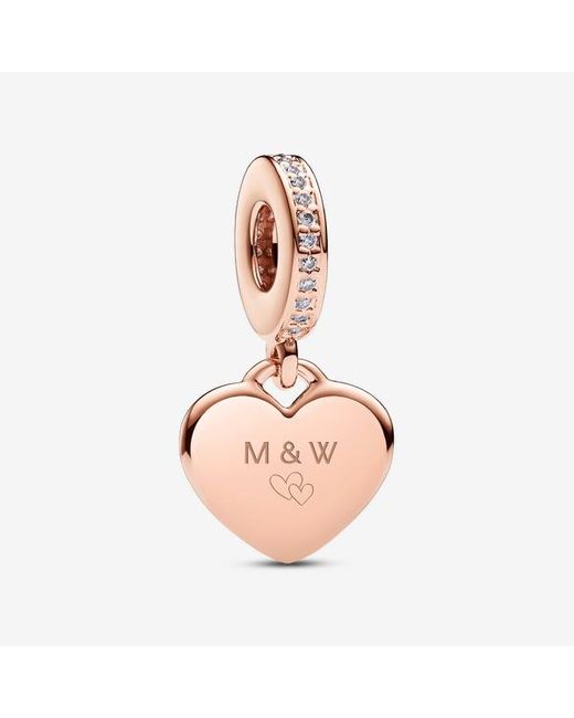 Pandora Pink Engravable Heart Tag Dangle Charm
