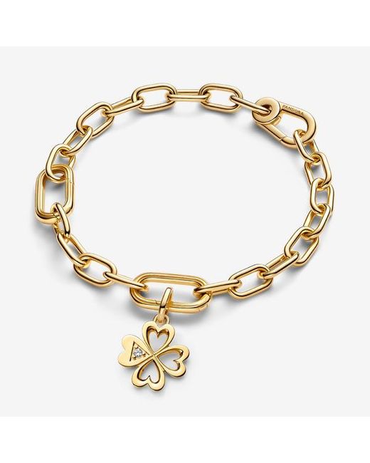 Pandora Me Hart Klavertjevier Medaillonbedel in het Metallic