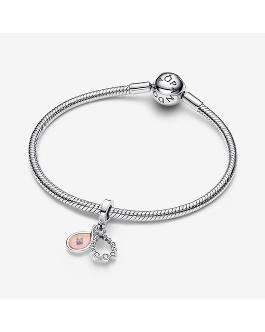 Pandora White Opalescent Infinity Double Dangle Charm