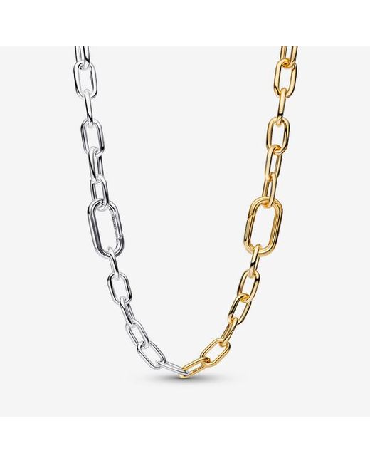 Pandora Metallic Me Bicolor Sterling Silver 14k Gold Plated Neck Chain Compatible With Me