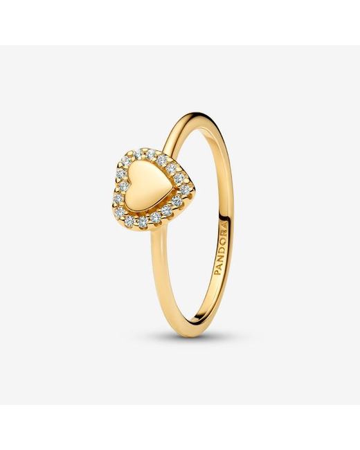 Pandora Metallic Engravable Heart Halo Ring