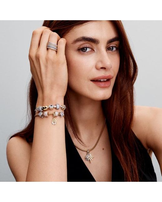 Pandora Metallic North Star Clasp Snake Chain Bracelet