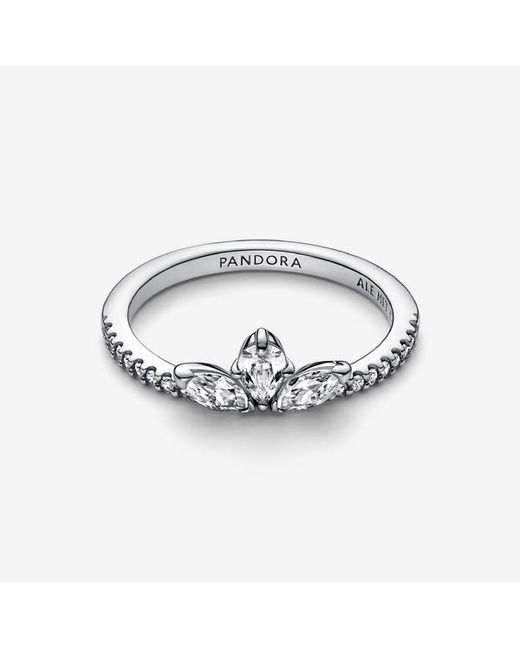 Pandora Metallic Rectangular Bars Sparkling Pavé Ring