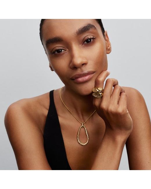 Pandora Metallic Medium Stone-Set Oval Signet Ring