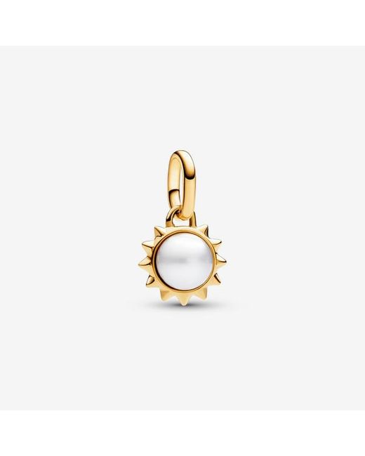 Pandora Metallic Me Treated Freshwater Cultured Pearl Sun Mini Dangle Charm